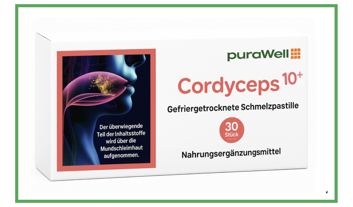 puraWell Cordyceps10+ als Schmelzpastille zum Einnehmen  (30 Stück)