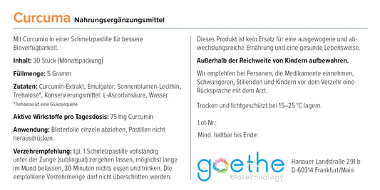 puraWell Curcuma Schmelzpastillen zum Einnehmen (30 Stück)