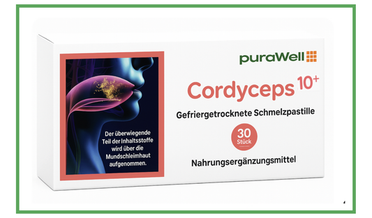 puraWell Cordyceps10+ als Schmelzpastille zum Einnehmen  (30 Stück)